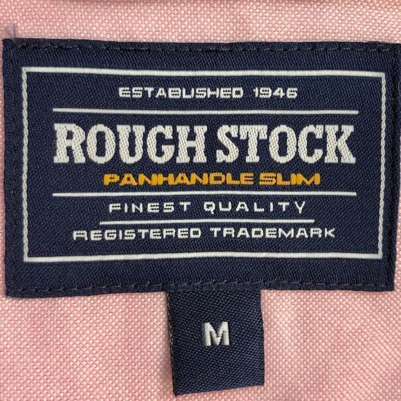 Rough Stock Panhandle Slim Pink Button Down Long Sleeve Shirt sz M - Picture 9 of 9